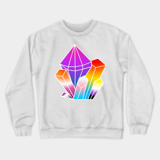 Subtly Proud Crystals Crewneck Sweatshirt by maya-reinstein